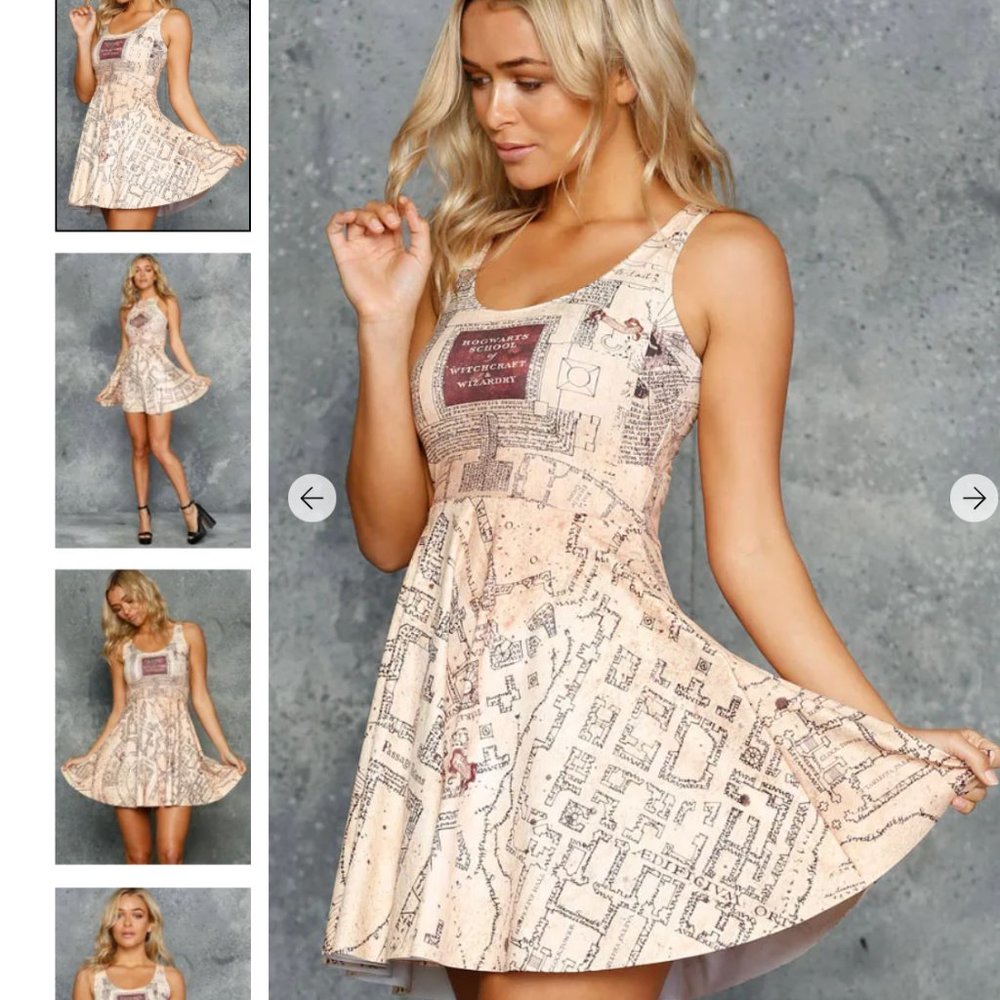 Blackmilk Marauder's Map Harry Potter Reversible Skater Dress